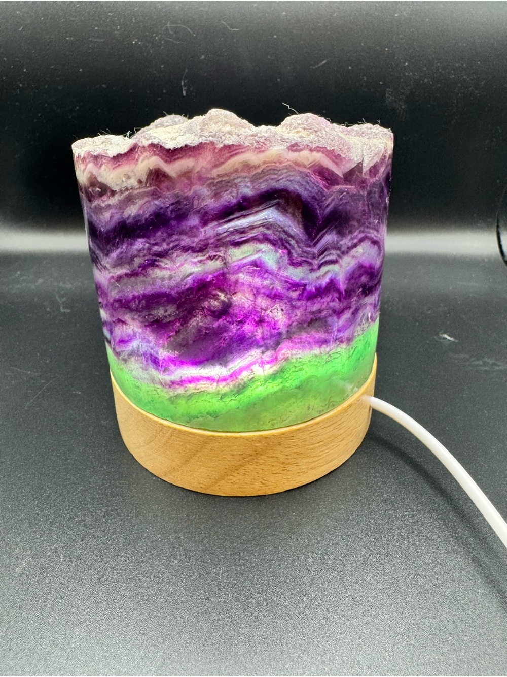 Flourite Lamp with Light Base - Picture 6 of 7